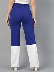 Kotty Women Colourblocked High-Rise Easy Wash Trousers