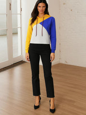 Kotty Women Colourblocked Hooded Sweatshirt