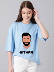 Kotty Women Graphic Printed Round Neck Cotton Oversized T-shirt