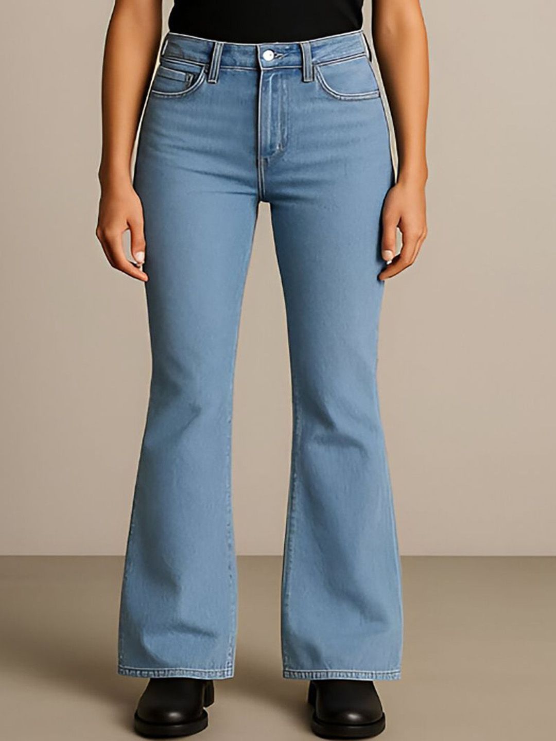 Kotty Women Jean Flared High-Rise Stretchable Jeans