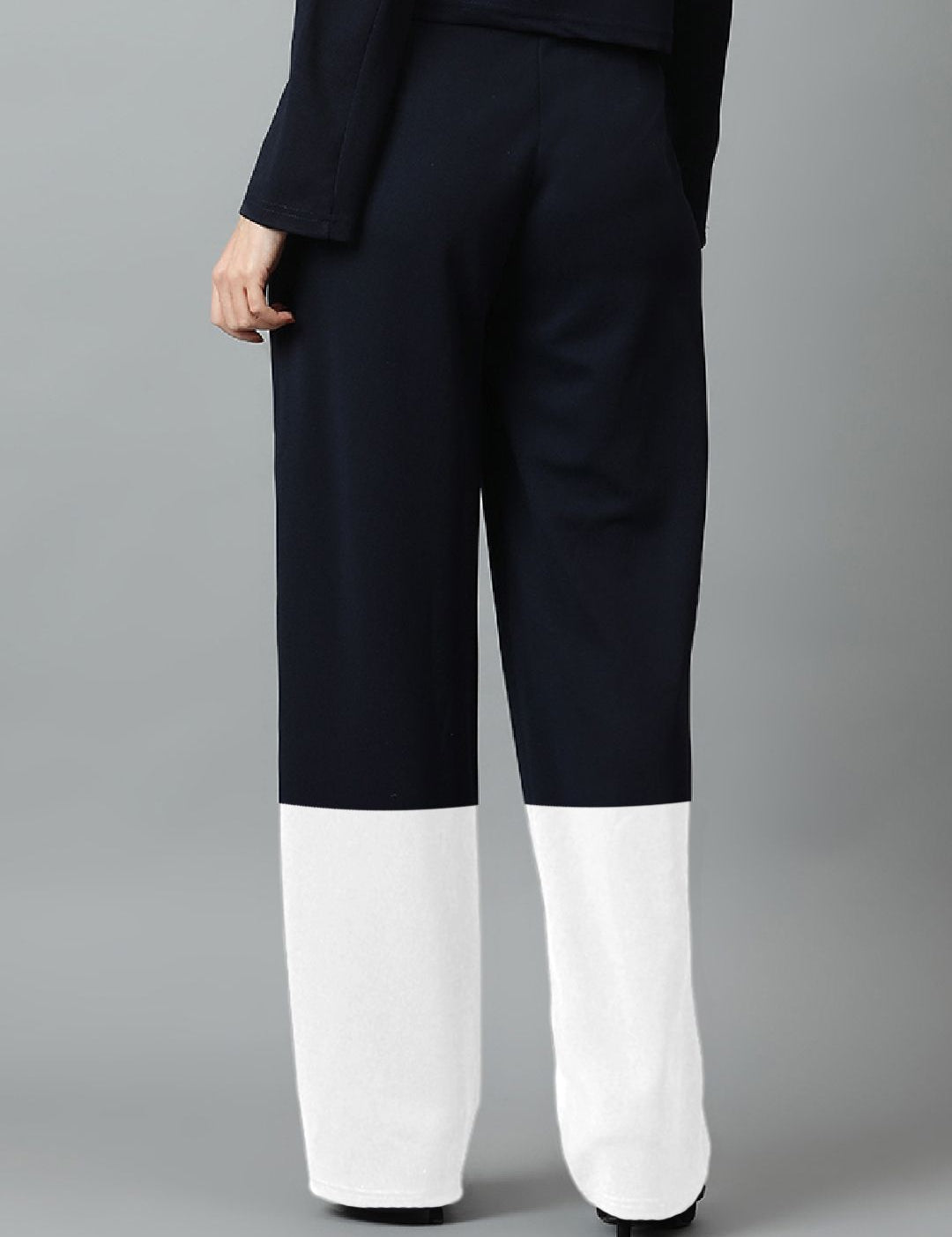 Kotty Women Solid Colourblocked High-Rise Easy Wash Trousers
