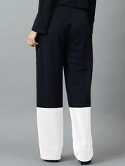 Kotty Women Solid Colourblocked High-Rise Easy Wash Trousers