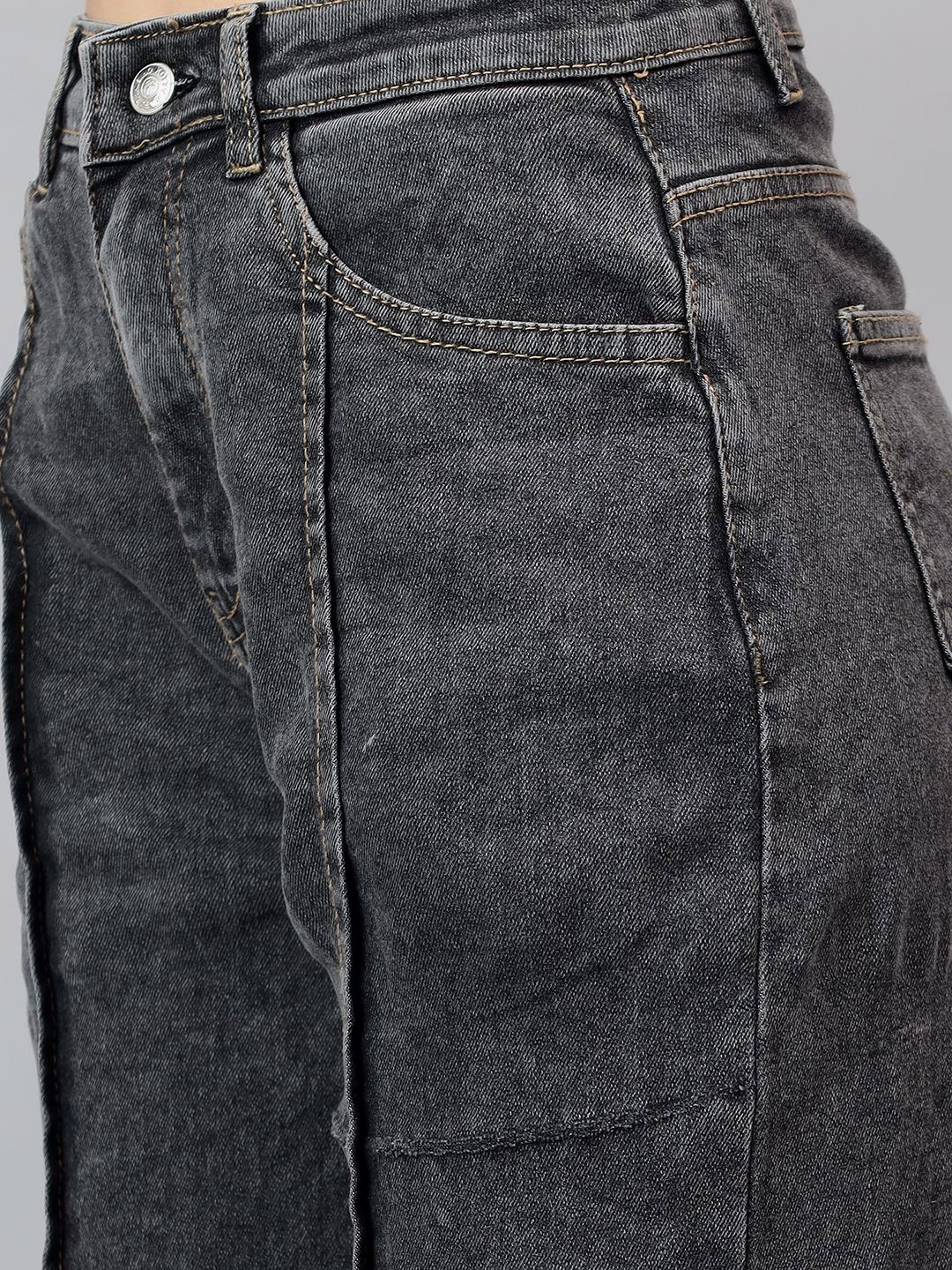 Kotty Women Straight Fit High-Rise Low Distress Cotton Stretchable Jeans