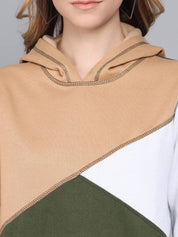 Kotty Women Colourblocked Hooded Sweatshirt