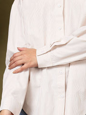 Kotty Women Relaxed Fit Spread Collar Solid Cotton Casual Shirt