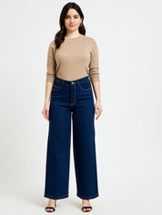 Kotty women's jeans Women Wide Leg High-Rise Stretchable Jeans