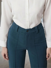Blue Relaxed Fit High-Rise Trousers for Women | Kotty