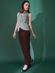 Kotty Women Solid Shirt Collar  Top