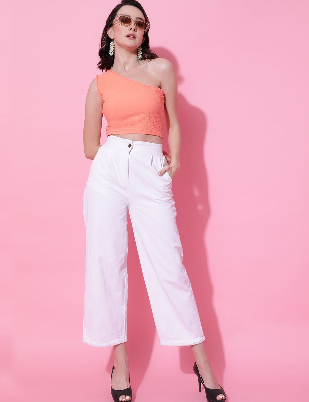 Kotty Women Solid One Shoulder Top