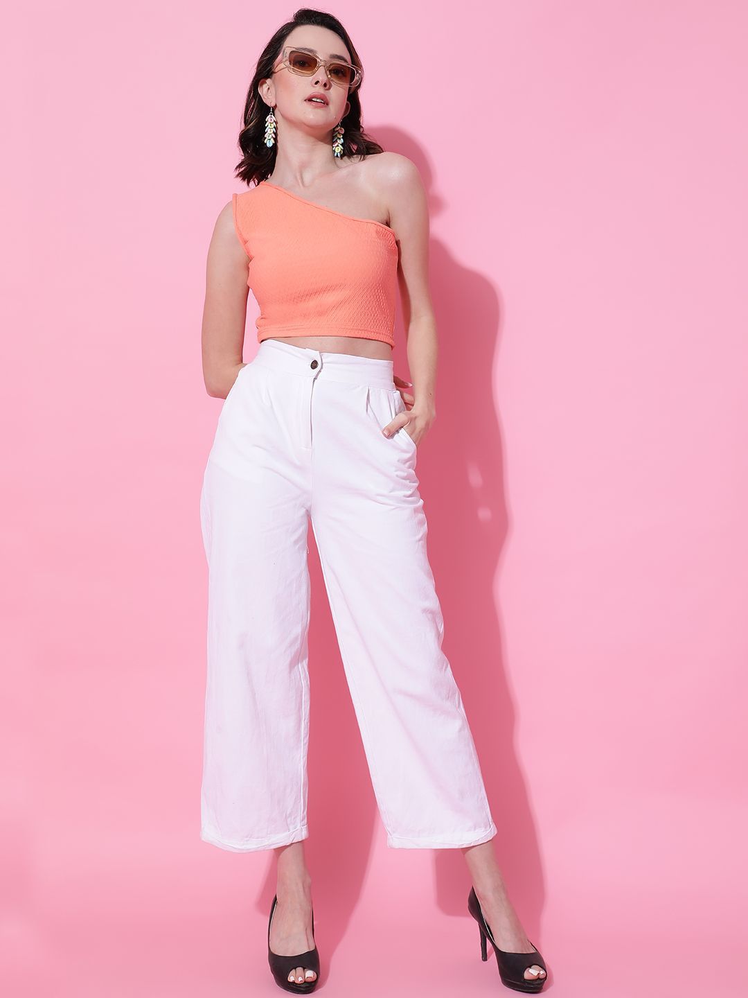 Kotty Women Solid One Shoulder Top