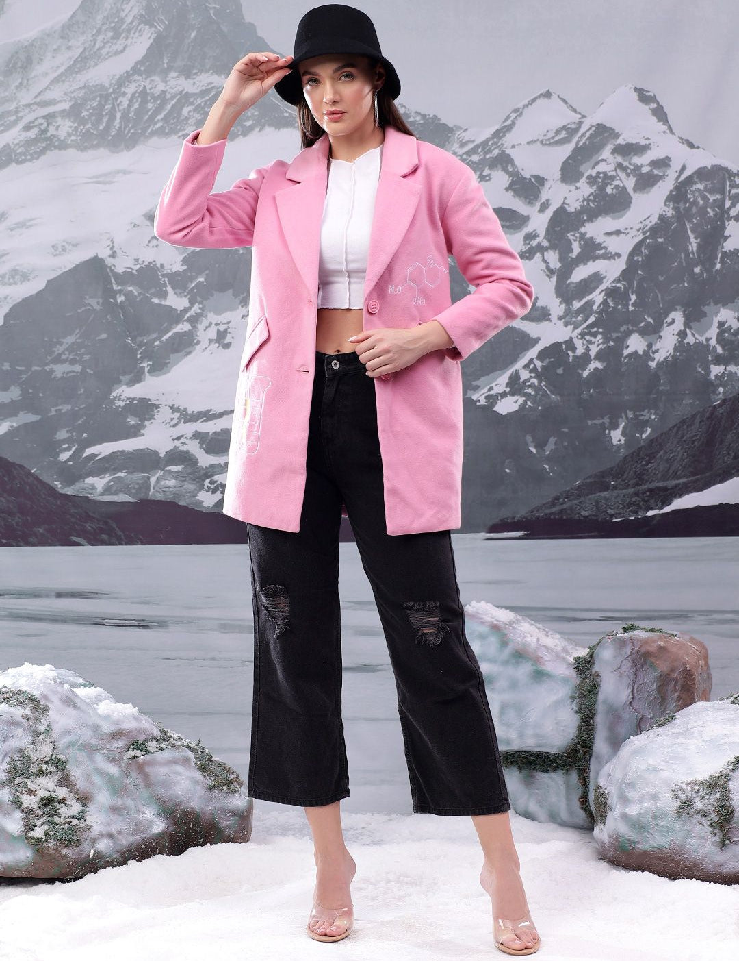 Kotty Notched Lapel Single-Breasted Overcoat