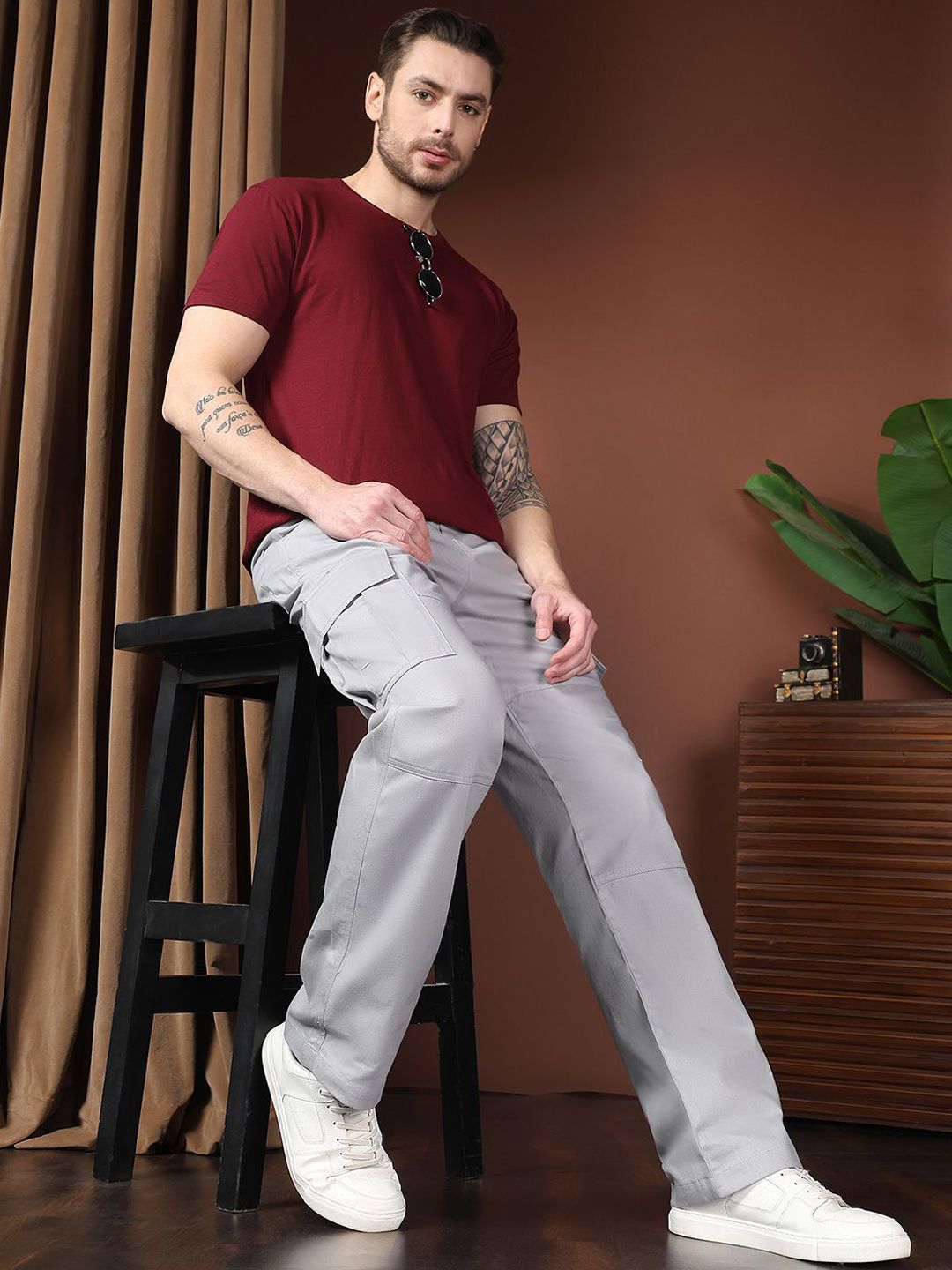 Kotty Men Relaxed Easy Wash Cargos Trousers