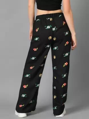 Kotty Women Printed High-Rise Easy Wash Parallel Trousers