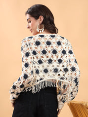 Kotty Embellished Print Cotton Top