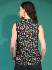 Kotty Women Abstract Printed Shirt Collar  Top