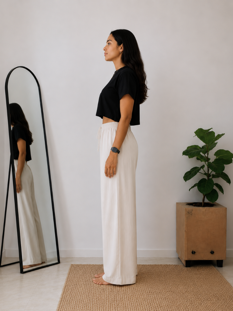 Women’s Off White Wide Leg Palazzo Pants