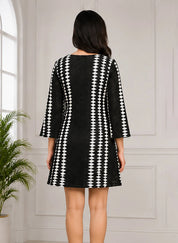 Black White Crochet Mini Dress for Women Stylish Casual