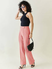 Kotty Women Straight Fit High-Rise Pleated Trousers
