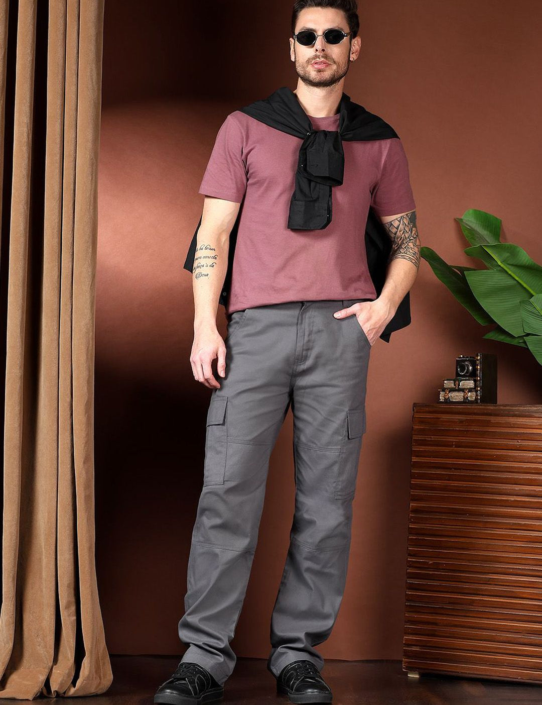 Kotty Men Relaxed Easy Wash Cargos Trousers