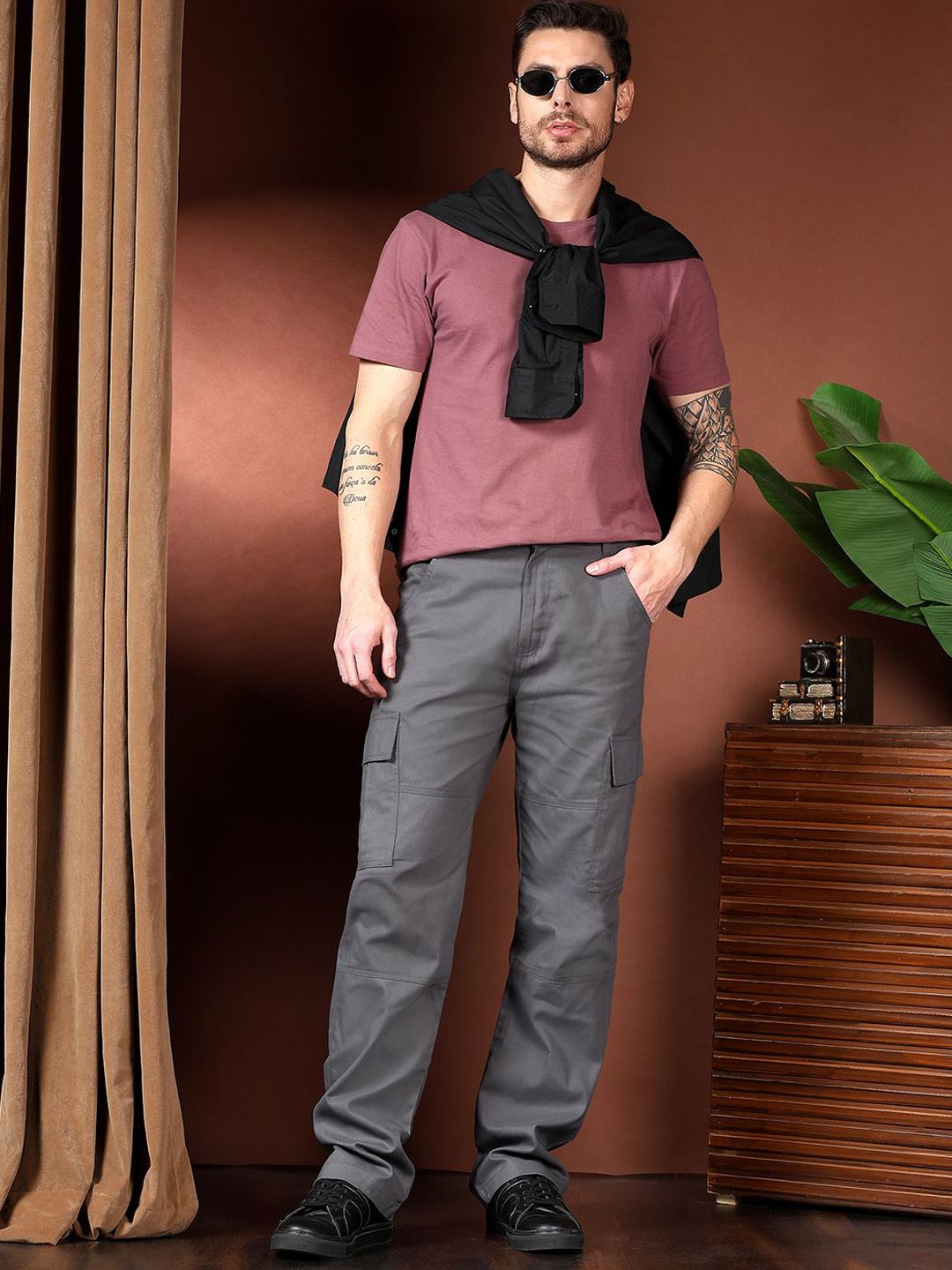 Kotty Men Relaxed Easy Wash Cargos Trousers