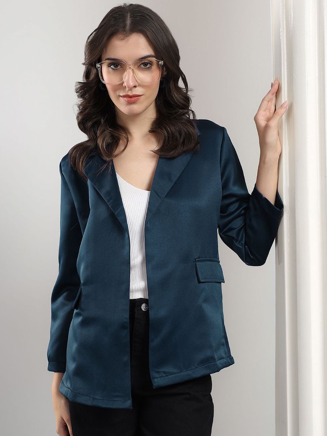Kotty Notched Lapel Front Open Blazer
