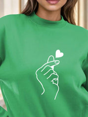 Kotty Women Graphic Printed Round Neck Therma-Fit Sweatshirt