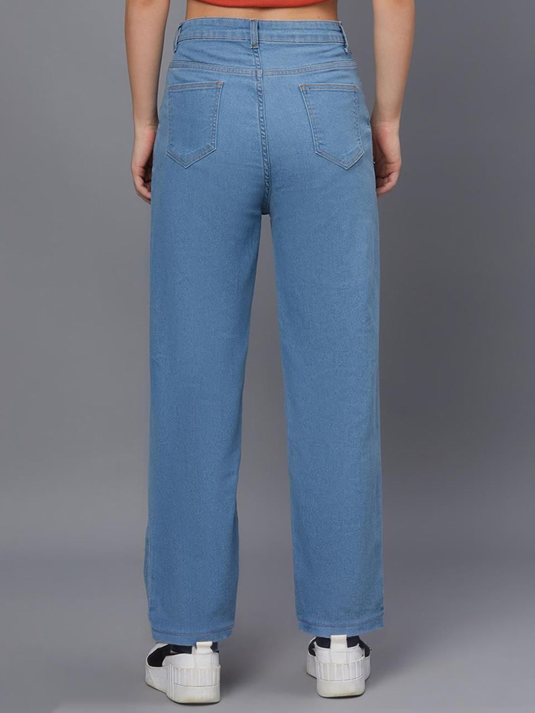 Kotty Women Wide Leg High-Rise Cotton Stretchable Jeans