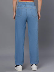 Kotty Women Wide Leg High-Rise Cotton Stretchable Jeans