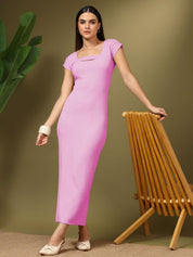 Kotty Women Self Design Keyhole Neck Maxi Dress