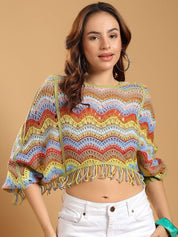 Kotty Women Self Design Cotton Corset Crop Top