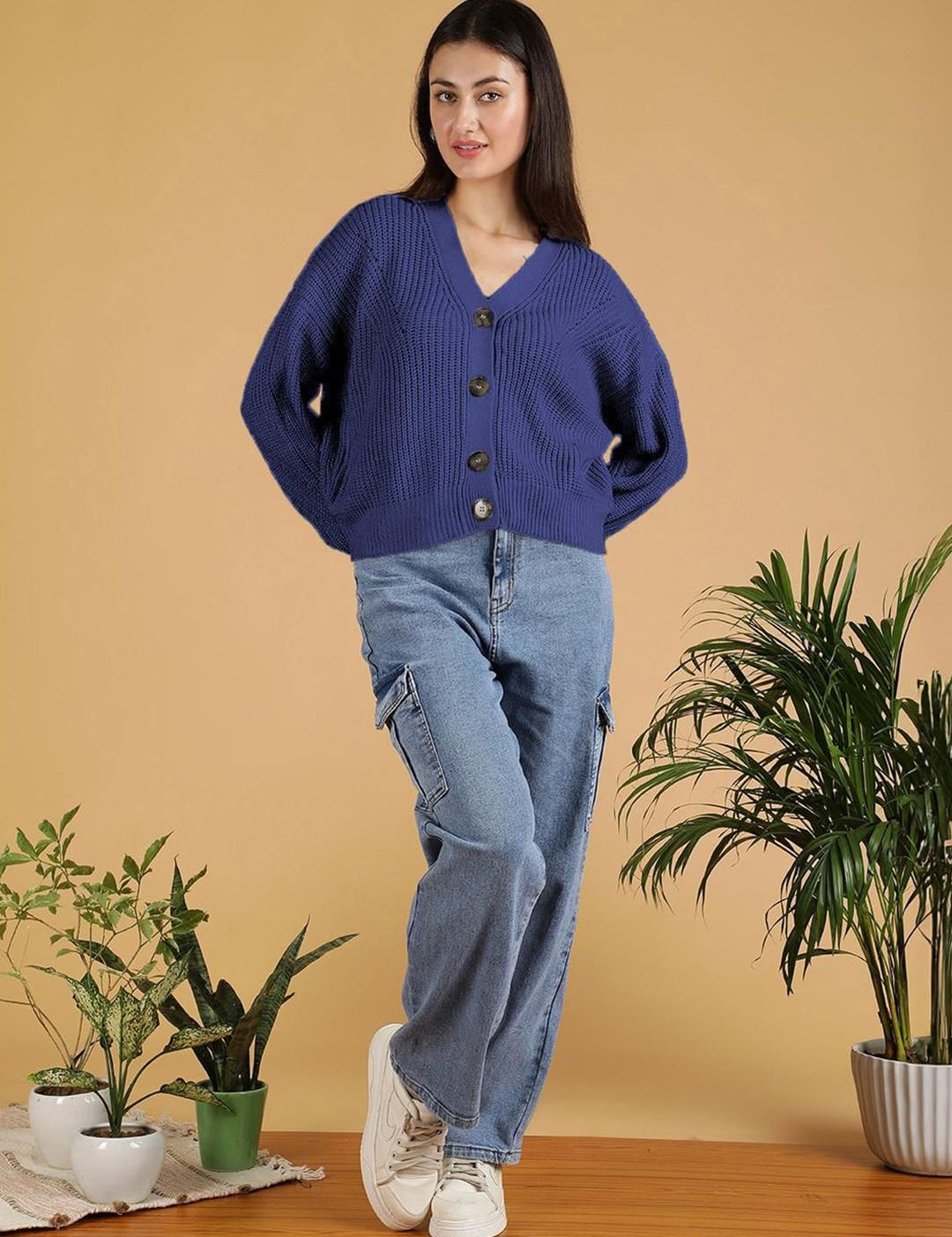 Kotty Women Long Sleeves Woolen Cardigan