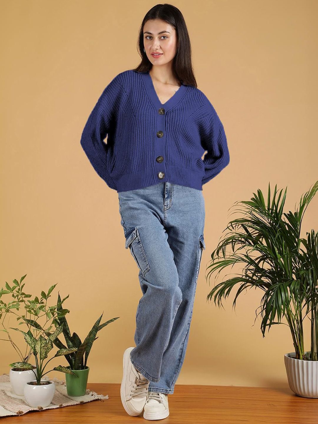 Kotty Women Long Sleeves Woolen Cardigan