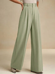 Kotty Women Relaxed Straight Leg High-Rise Pleated Trousers