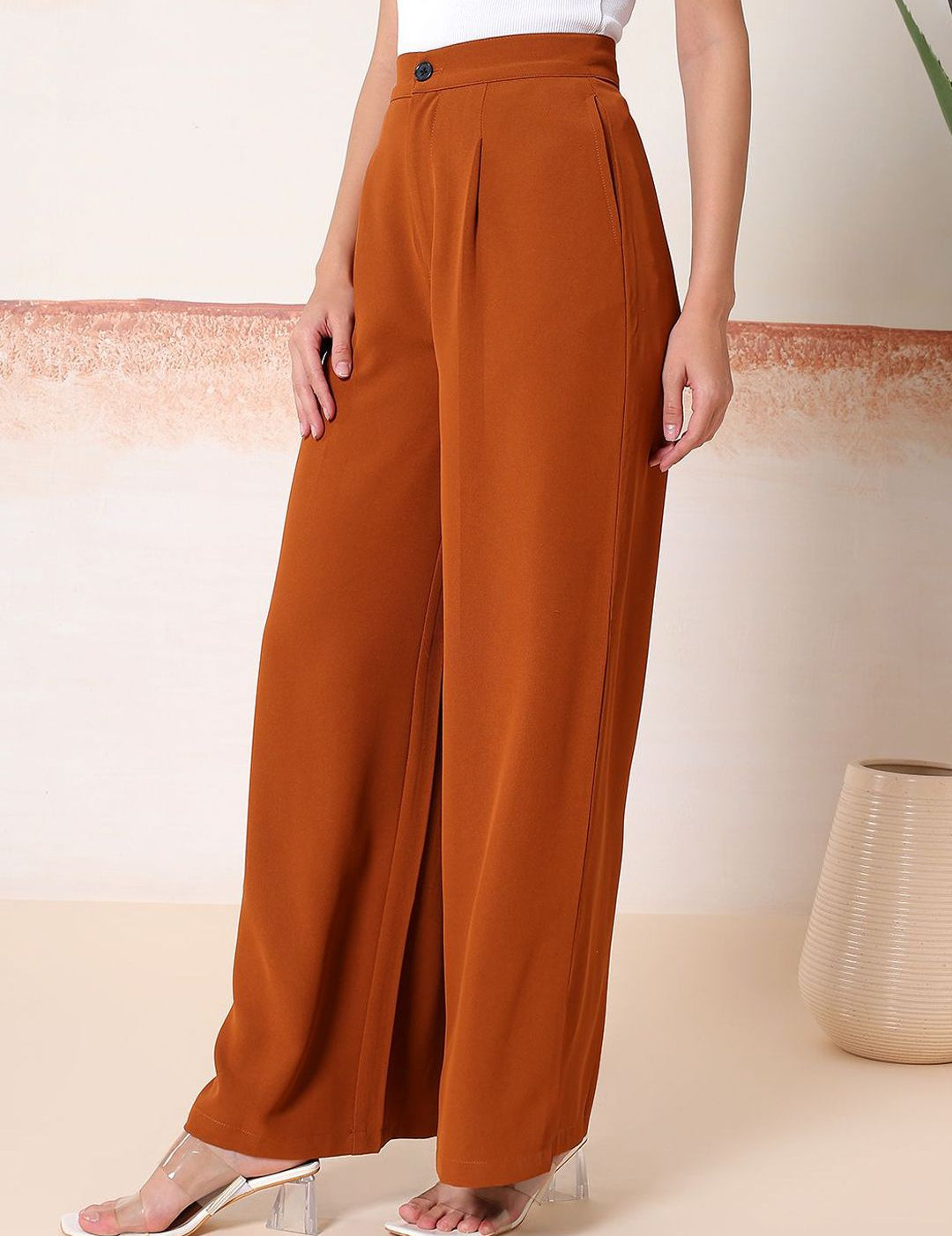 Kotty Women Comfort Flared High-Rise Parallel Trousers