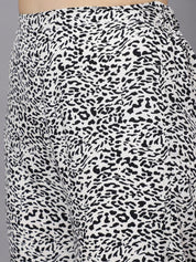 Kotty White & Black Animal Printed Shirt With Trouser