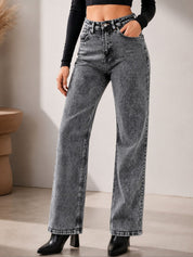Kotty Women Jean High-Rise Mildly Distressed Light Fade Stretchable Jeans