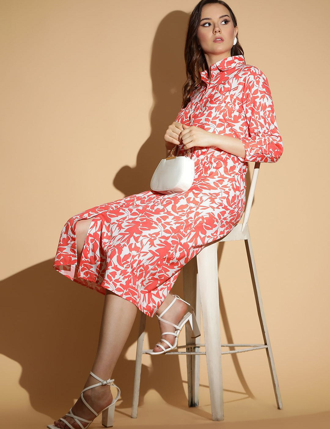 Kotty Women Printed A-Line Midi Dress