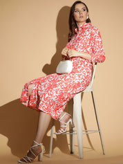 Kotty Women Printed A-Line Midi Dress
