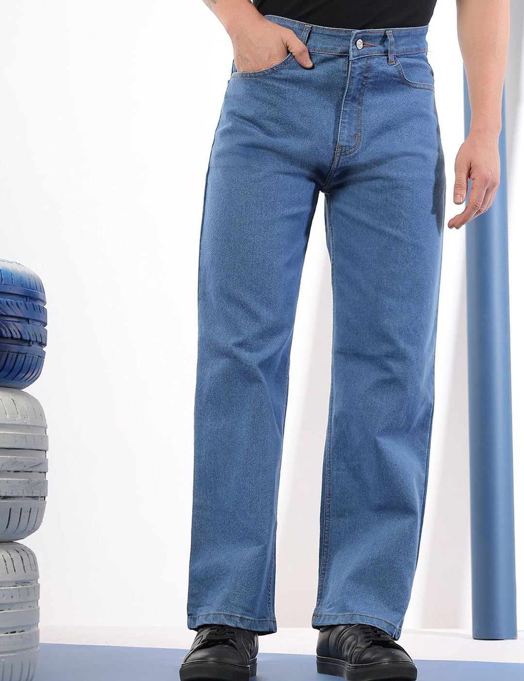 Kotty Men Comfort Regular Fit Mid-Rise Stretchable Jeans