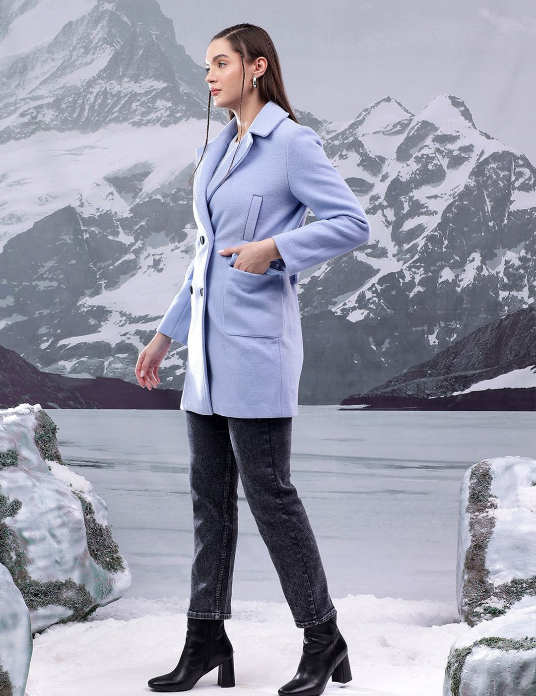 Kotty Women Notched Lapel Single-Breasted Overcoat