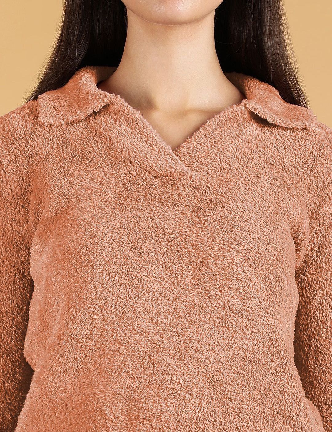 Kotty Women Shirt Collar Crop Pullover