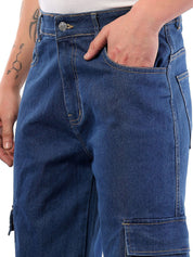 Kotty Men Relaxed Fit Low-Rise Cargo Styles Stretchable Jeans