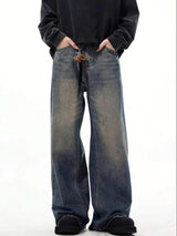 Kotty Men Wide Leg Low Rise Light Fade Stretchable Jeans