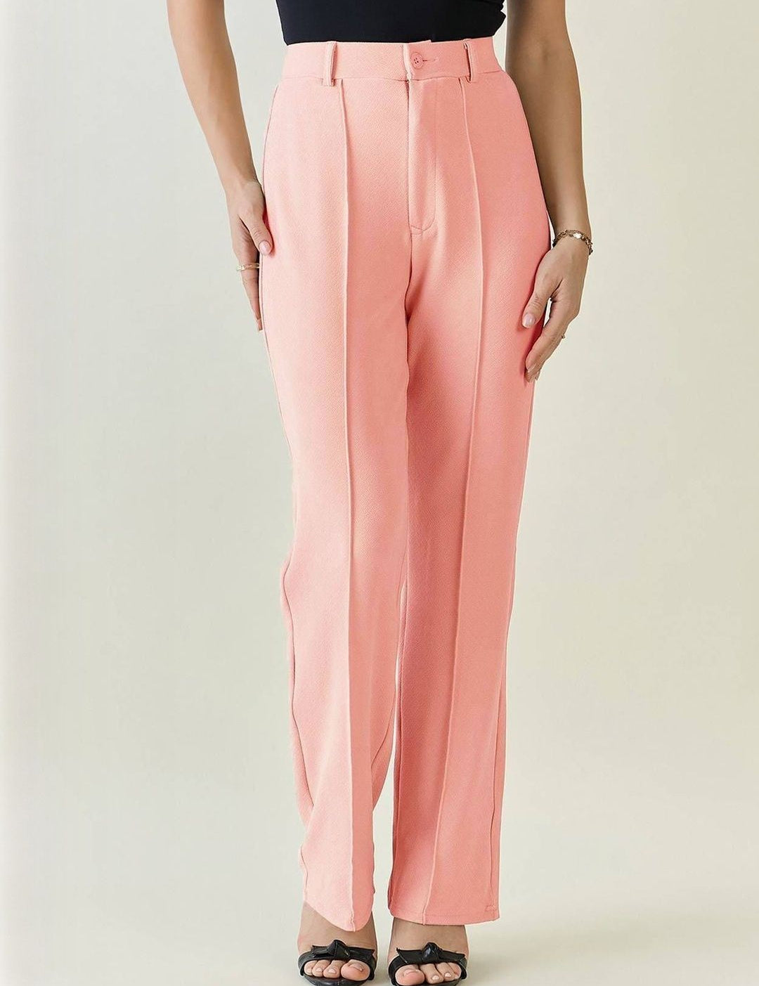 Kotty Women Relaxed Straight Leg High-Rise Trousers