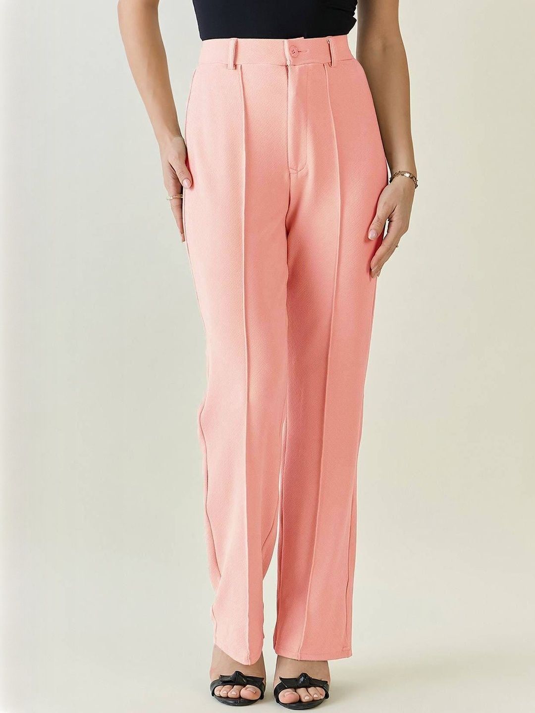 Kotty Women Relaxed Straight Leg High-Rise Trousers