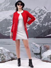 Kotty Women Cotton Mandarin Collar Overcoat