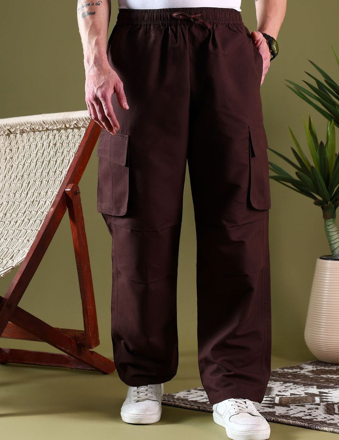 Kotty Men Relaxed Easy Wash Cargos Trousers