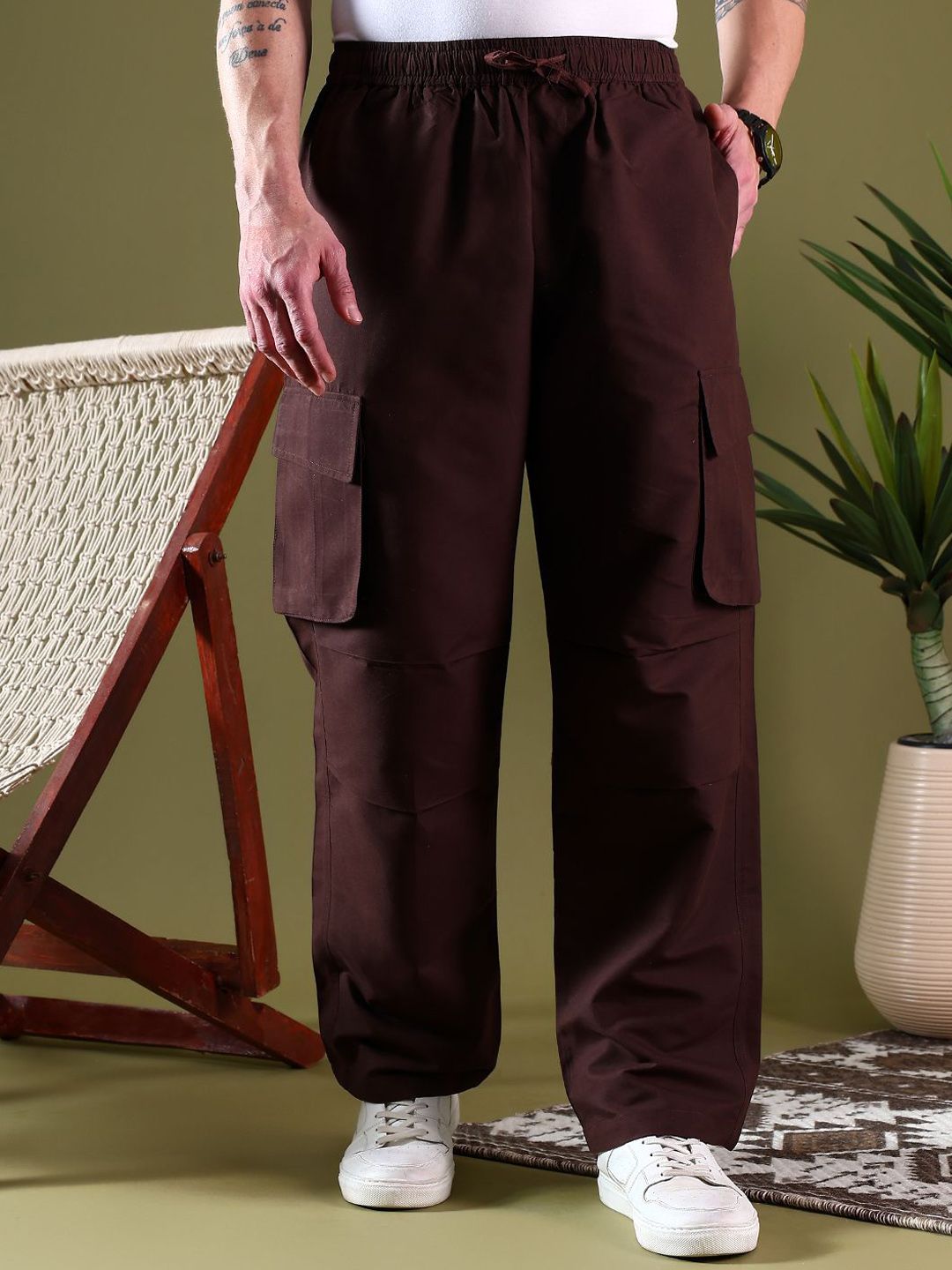 Kotty Men Relaxed Easy Wash Cargos Trousers