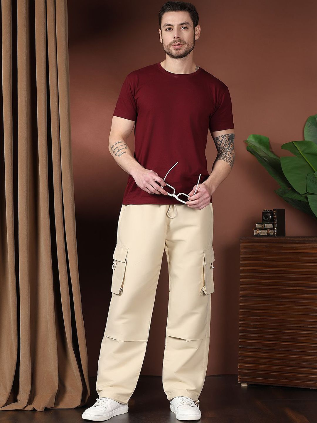 Kotty Men Relaxed Easy Wash Cargos Trousers