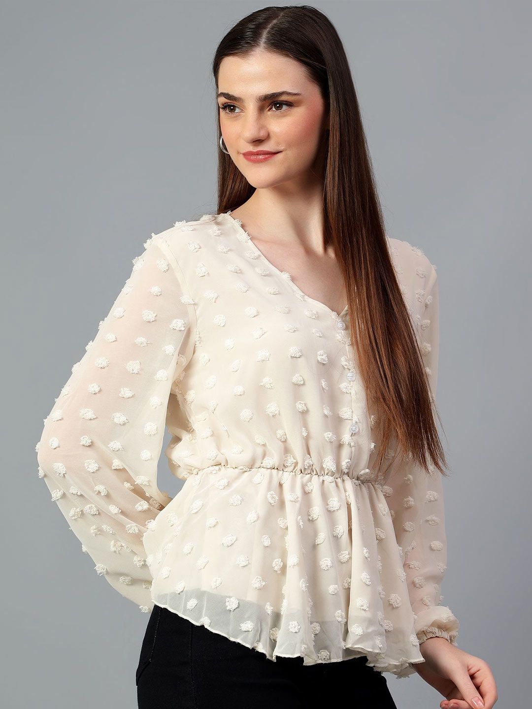 Kotty Women Solid V-Neck Top